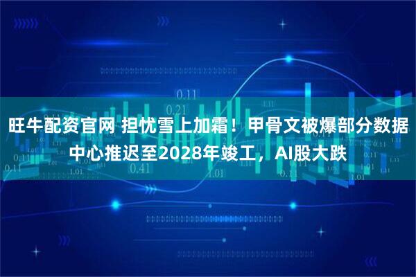 旺牛配资官网 担忧雪上加霜！甲骨文被爆部分数据中心推迟至2028年竣工，AI股大跌